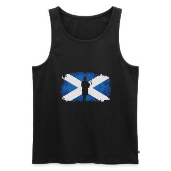 Cornemuse / Ecosse - drapeau / pays fa - Débardeur bio Premium Homme - noir - Devant - AI Model Male 178 light (178cm)