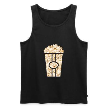 Popcorn - Popcorntüte gefüllt mit Popcorn - Männer Premium Bio Tank Top - Schwarz - Vorne - AI Model Male 178 light (178cm)