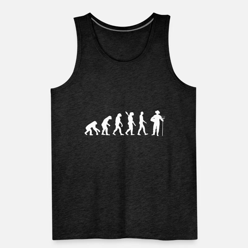 Landwirt / Bauer - Evolution des Menschen, Darwin Männer Premium Bio Tank Top