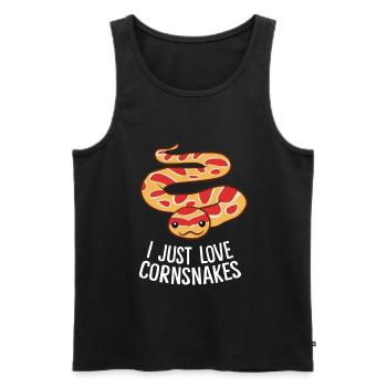 Corn snake - I just love corn snakes - Men's Premium Organic Tank Top - black - Front - Michal (187cm)