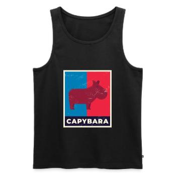 Capybara Wasserschwein Meerschweinchen Duplex - Männer Premium Bio Tank Top - Schwarz - Vorne - AI Model Male 178 light (178cm)