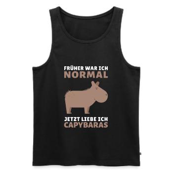 Capybara Wasserschwein Meerschweinchen - Normal - Männer Premium Bio Tank Top - Schwarz - Vorne - AI Model Male 178 light (178cm)