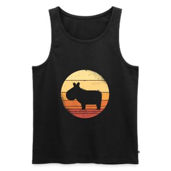 Capybara Wasserschwein Meerschweinchen Grafik - Männer Premium Bio Tank Top - Schwarz - Vorne - AI Model Male 178 light (178cm)
