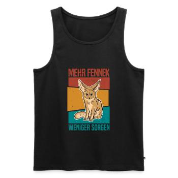 Fennek Fuchs Wüste Wildhund Nordafrika - Sorgen - Männer Premium Bio Tank Top - Schwarz - Vorne - AI Model Male 178 light (178cm)