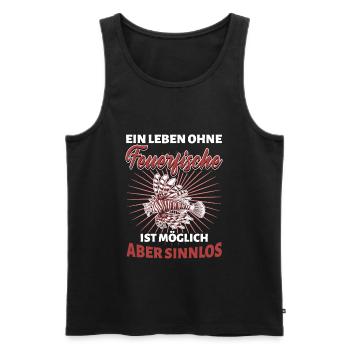 Feuerfisch Löwenfisch Korallenriff - Leben ohne - Männer Premium Bio Tank Top - Schwarz - Vorne - AI Model Male 178 light (178cm)