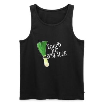 Lauch Mit Schlauch Fitness Lustiges Geschenk Dünn - Männer Premium Bio Tank Top - Schwarz - Vorne - Michal (187cm)