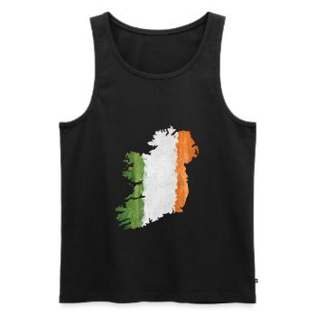 Irlande - frontière dans le drapeau national - Débardeur bio Premium Homme - noir - Devant - Michal (187cm)