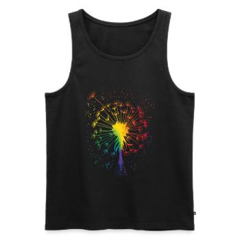Pissenlit tatouage Dandelion Arc de Pissenlit - Débardeur bio Premium Homme - noir - Devant - Michal (187cm)