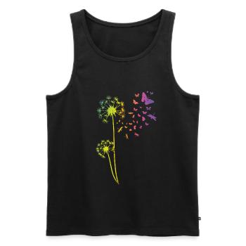 Pissenlit tatouage Dandelion Arc de Pissenlit - Débardeur bio Premium Homme - noir - Devant - Michal (187cm)