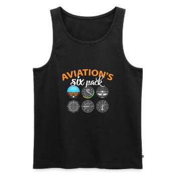 AVIATION Flugzeug Pilot Passagier Airplanes Design - Männer Premium Bio Tank Top - Schwarz - Vorne - AI Model Male 178 light (178cm)