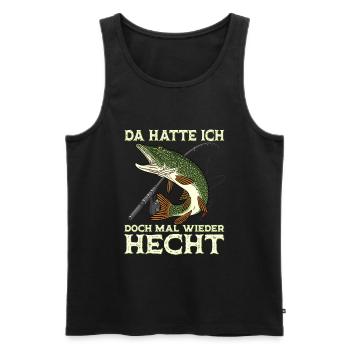 Angeln Hecht Raubfisch für Angler Spruch Geschenk - Männer Premium Bio Tank Top - Schwarz - Vorne - Michal (187cm)
