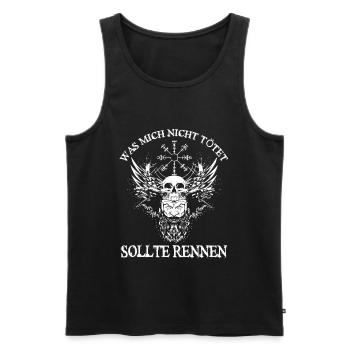 Wikinger Raben Odin Vegvisir Bart Mythologie Rune - Männer Premium Bio Tank Top - Schwarz - Vorne - Michal (187cm)