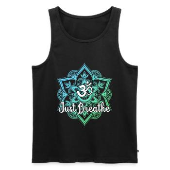 Just Namaste Breathe Yoga Mandala Zen Lotus Tattoo - Männer Premium Bio Tank Top - Schwarz - Vorne - AI Model Male 178 light (178cm)