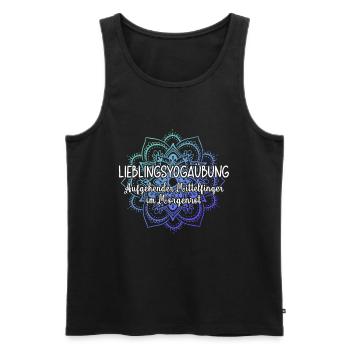 Aufgehender Mittelfinger im Morgenrot Yoga Mandala - Männer Premium Bio Tank Top - Schwarz - Vorne - AI Model Male 178 light (178cm)