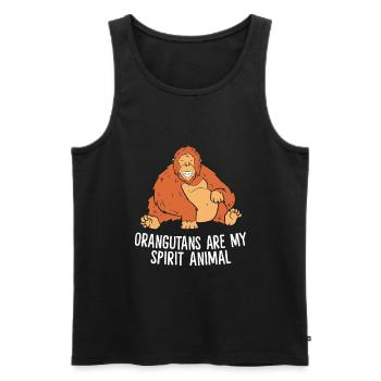 Orang-Utan - Orangutans are my spirit animal - Männer Premium Bio Tank Top - Schwarz - Vorne - AI Model Male 178 light (178cm)