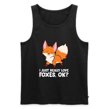 Renard - I just really like foxes, ok? - Débardeur bio Premium Homme - noir - Devant - Michal (187cm)