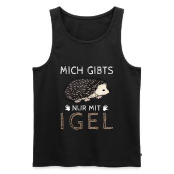 Lustiges Afrikanischer Weißbauchigel Igel Kostüm - Männer Premium Bio Tank Top - Schwarz - Vorne - Michal (187cm)