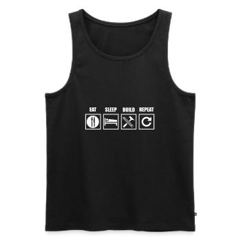 Carpenter - Men's Premium Organic Tank Top - black - Front - AI Model Male 178 light (178cm)
