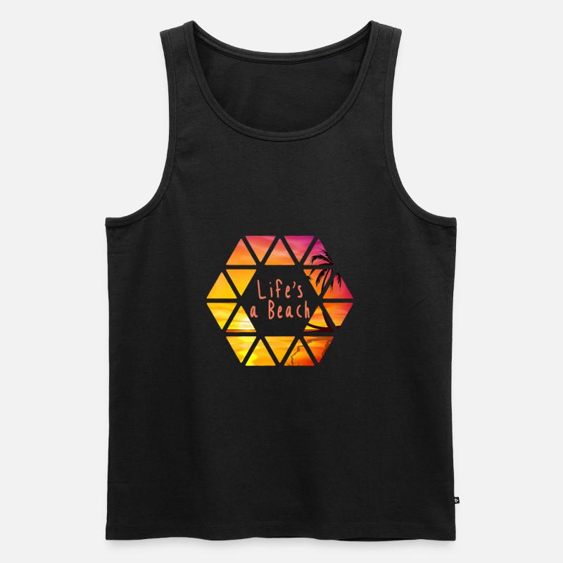 Strand - Männer Premium Bio Tank Top - Schwarz