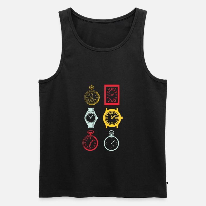 Uhren - Männer Premium Bio Tank Top - Schwarz