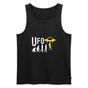 UFO Evolution - Men's Premium Organic Tank Top - black - Front - Michal (187cm)