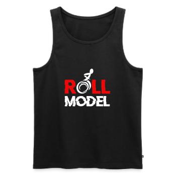 Sports en fauteuil roulant - Débardeur bio Premium Homme - noir - Devant - Michal (187cm)