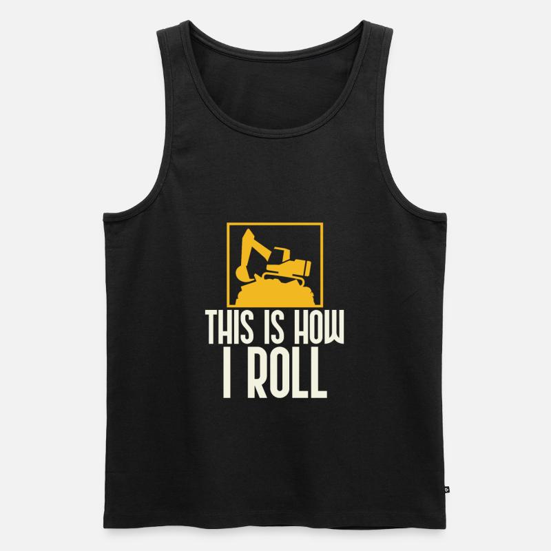 Bagger T-Shirt & Geschenkidee Baggerfahrer - Männer Premium Bio Tank Top - Schwarz