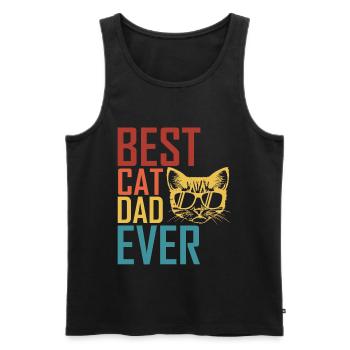 Best cat dad cat motif retro gift cat dad - Men's Premium Organic Tank Top - black - Front - Michal (187cm)