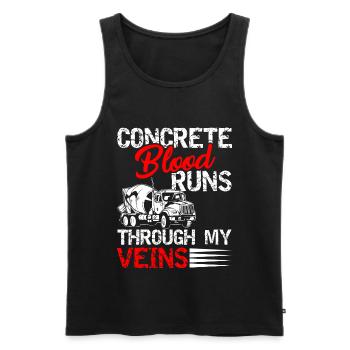 Runs Through My Veins Concrete Finisher Gift - Men's Premium Organic Tank Top - black - Front - AI Model Male 178 light (178cm)