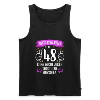 48 Geburtstag Mann Frau Lustig 48 Jahre - Männer Premium Bio Tank Top - Schwarz - Vorne - Michal (187cm)