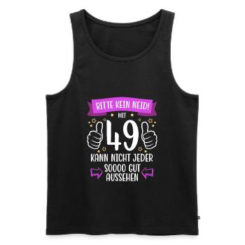 49 Geburtstag Mann Frau Lustig 49 Jahre - Männer Premium Bio Tank Top - Schwarz - Vorne - Michal (187cm)