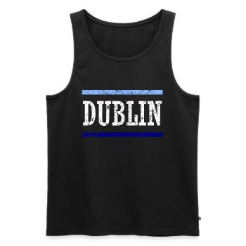 Dublin Vintage - Men's Premium Organic Tank Top - black - Front - AI Model Male 178 light (178cm)