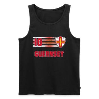 Guernsey Football Team - Men's Premium Organic Tank Top - black - Front - AI Model Male 178 light (178cm)
