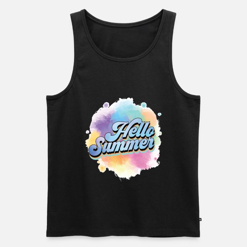 Hello Summer - Männer Premium Bio Tank Top - Schwarz