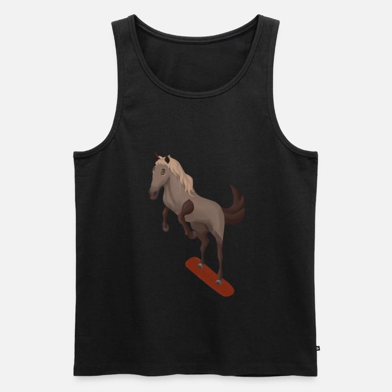 Snowboard Pferd Snowboarding Pferdenarr Geschenk - Männer Premium Bio Tank Top - Schwarz