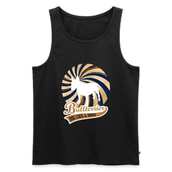 Bull Terrier - Dog Like A Boss, Bull Terrier, Dog - Men's Premium Organic Tank Top - black - Front - Michal (187cm)