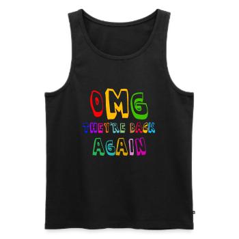 OMG They're Back Again, Backstreet Trough My Heart - Männer Premium Bio Tank Top - Schwarz - Vorne - Michal (187cm)
