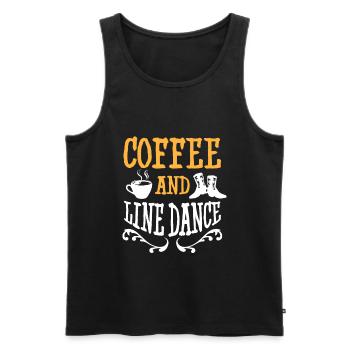 Line Dancing Geschenk I Country Line Dance - Männer Premium Bio Tank Top - Schwarz - Vorne - Michal (187cm)