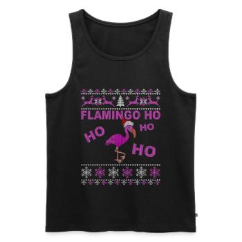 Flamingo Ho Ho Ho - Ugly Christmas Geschenk - Männer Premium Bio Tank Top - Schwarz - Vorne - AI Model Male 178 light (178cm)