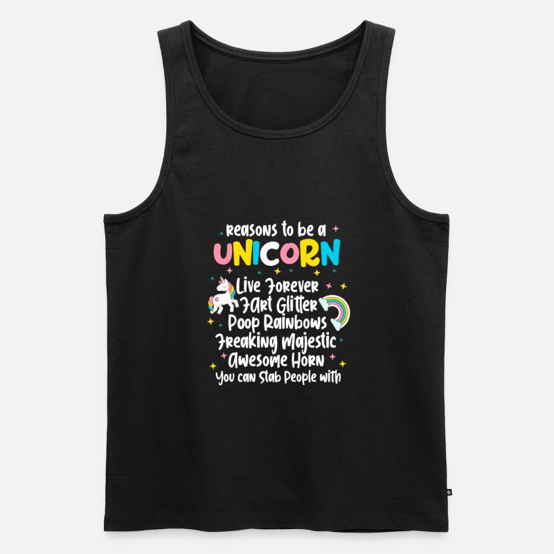 Einhorn - Männer Premium Bio Tank Top - Schwarz