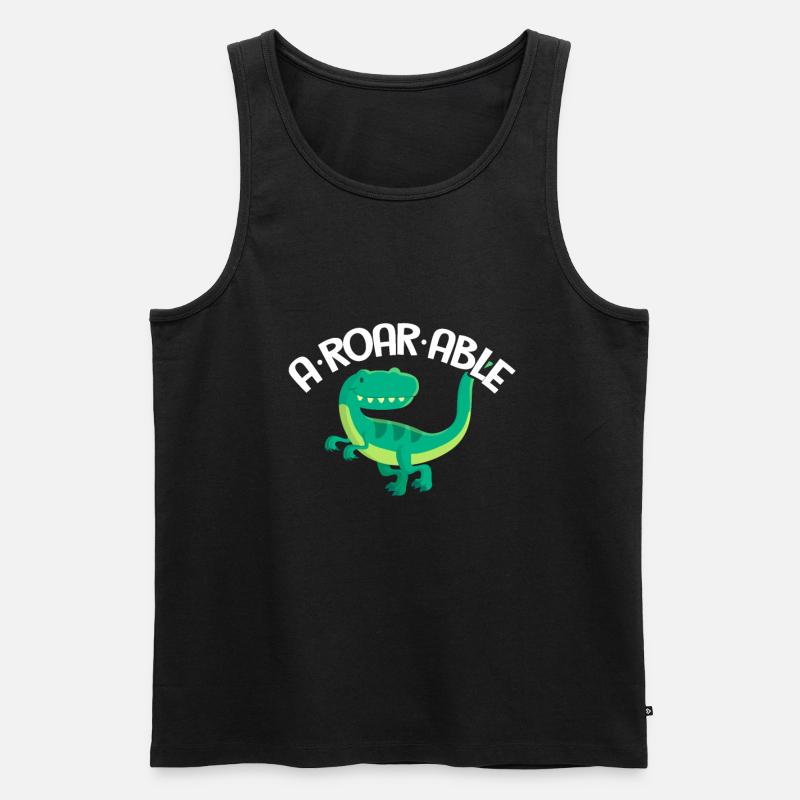 Dinosaurier - Männer Premium Bio Tank Top - Schwarz