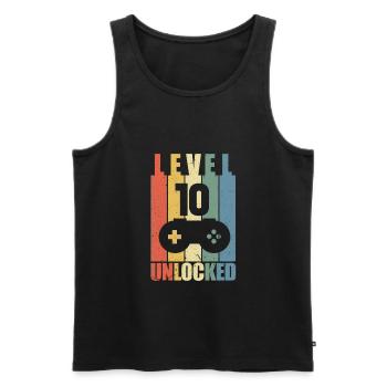 Level 10 10th birthday gaming gamer gift - Men's Premium Organic Tank Top - black - Front - AI Model Male 178 light (178cm)