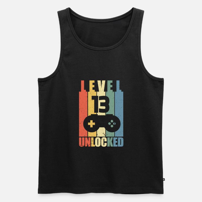 Level 13 - Männer Premium Bio Tank Top - Schwarz