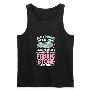 Nähen - Männer Premium Bio Tank Top - Schwarz - Vorne - AI Model Male 178 light (178cm)