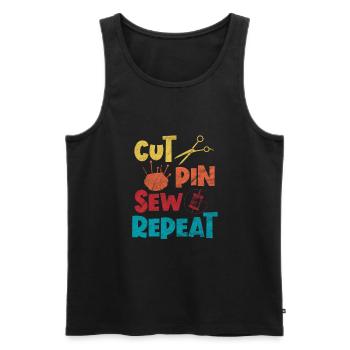 Nähen - Männer Premium Bio Tank Top - Schwarz - Vorne - AI Model Male 178 light (178cm)