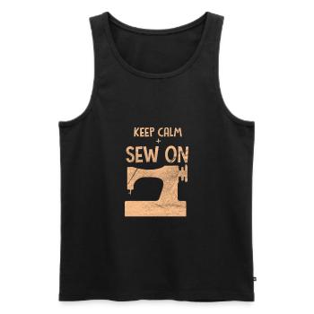 Nähen Nähmaschine Näherin Schneider Geschenk - Männer Premium Bio Tank Top - Schwarz - Vorne - AI Model Male 178 light (178cm)