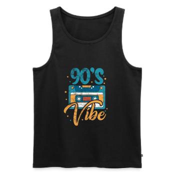 Cadeau rétro de cassette des années 90 des années 90 - Débardeur bio Premium Homme - noir - Devant - Michal (187cm)