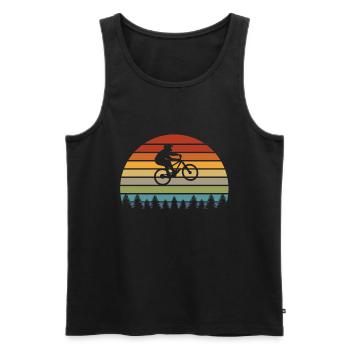 vélo de montagne - Débardeur bio Premium Homme - noir - Devant - Michal (187cm)
