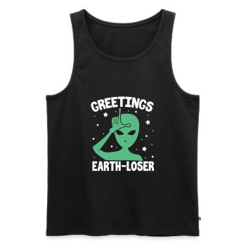 Alien - Männer Premium Bio Tank Top - Schwarz - Vorne - AI Model Male 178 light (178cm)