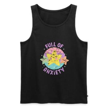 Angst Ängstlich Anxiety Ängstlichkeit Geschenk - Männer Premium Bio Tank Top - Schwarz - Vorne - AI Model Male 178 light (178cm)